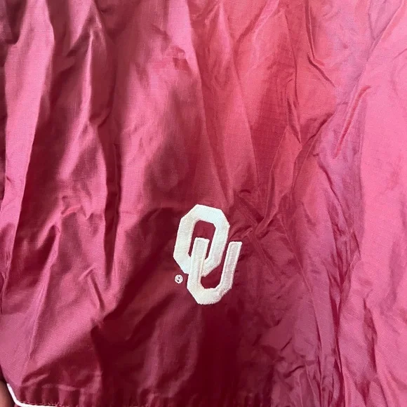 Vintage OU Sooners BT Player Navy Red Windbreaker/ Rain Front Zip Jacket MED - Picture 2 of 7